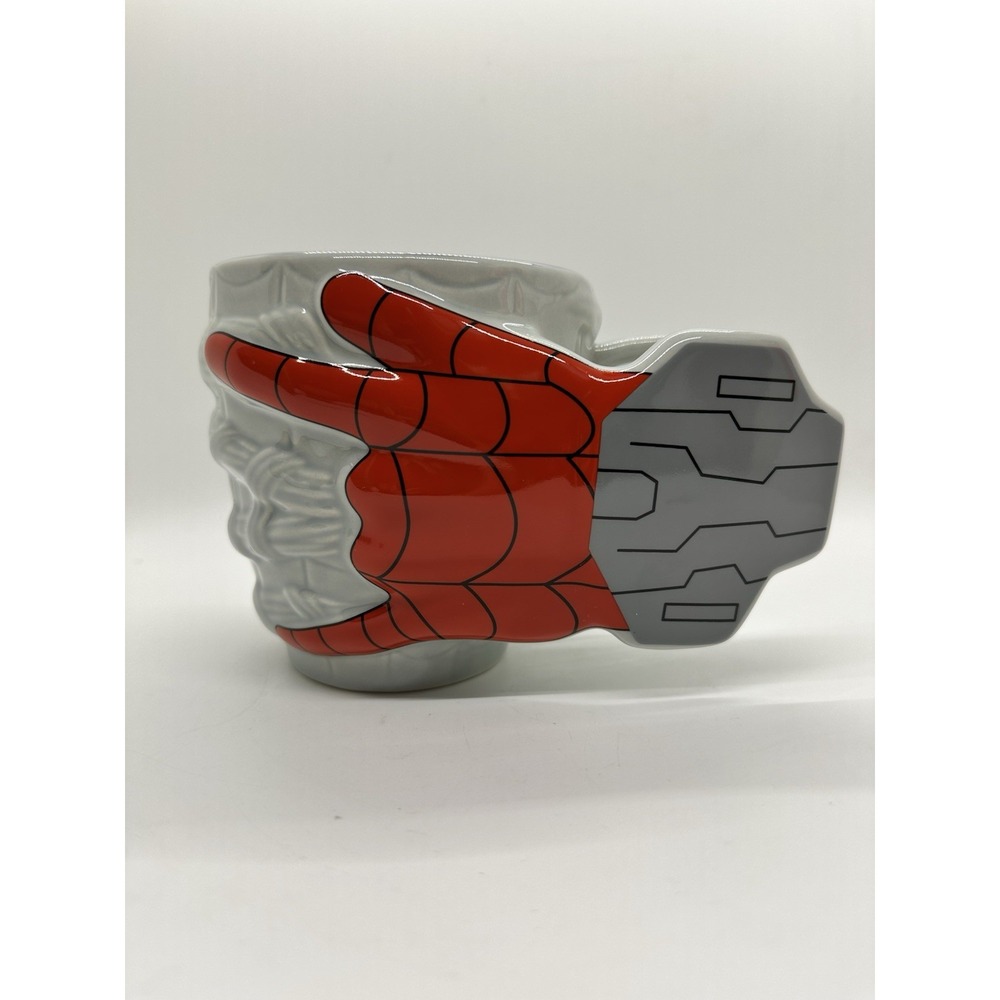 Disney‎ Parks Marvel  Sculpted web design with flat Spiderman hand Mug